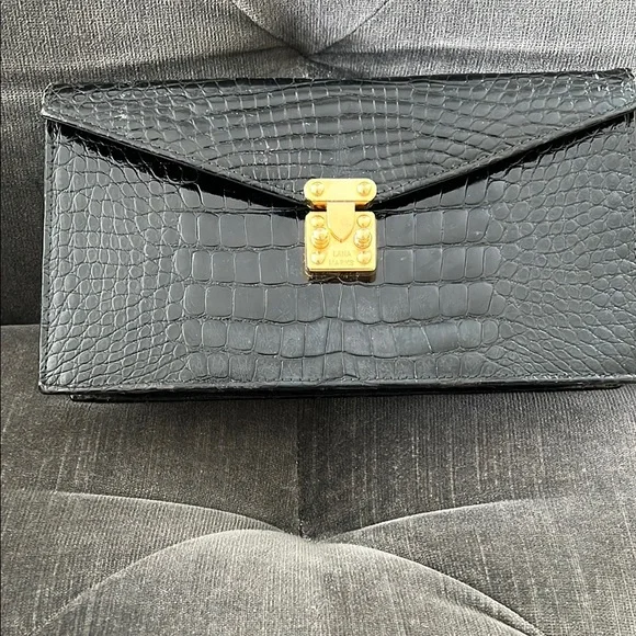 Lana Marks Crocodile Clutch with Gold Clasp - Picture 1 of 8